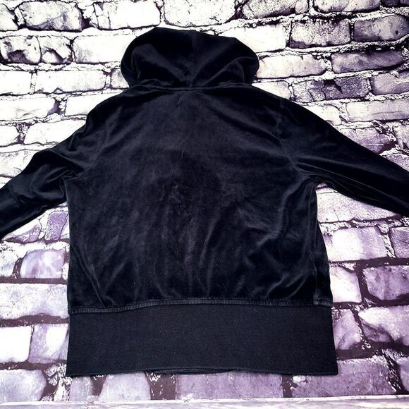 Juicy Couture juniors womens black velvet foldover breast hoodie - Picture 4 of 4